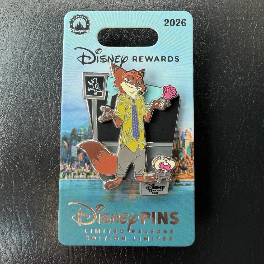 Disney Parks Visa Rewards Zootopia 2026 Nick Wilde &‎ Nolte LR Pin New